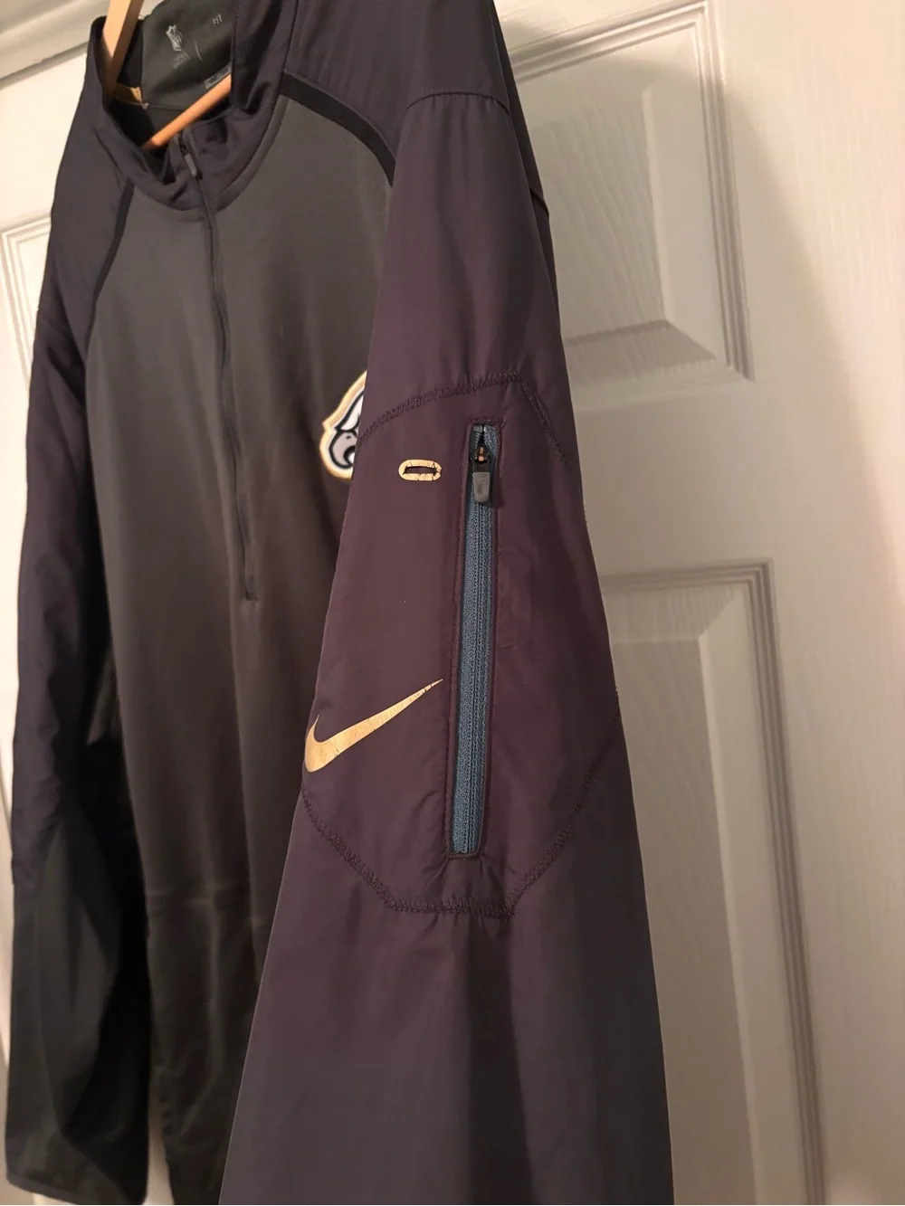 Nike Black and Dark Gray Philadelphia Eagles Quarter-Zip Pullover light jacket